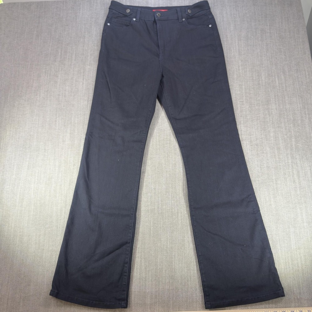 Guess Jeans Mens 32x31 Black Straight Leg Denim Dark Wash Logo Pockets Casual